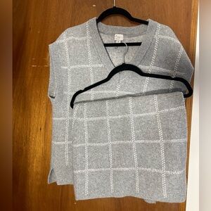 Target knit plaid vest and skirt